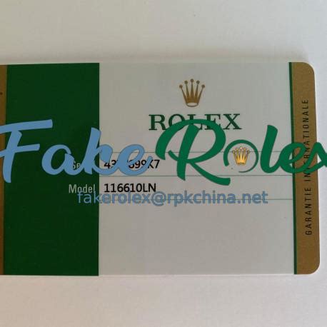 fake rolex guarantee card